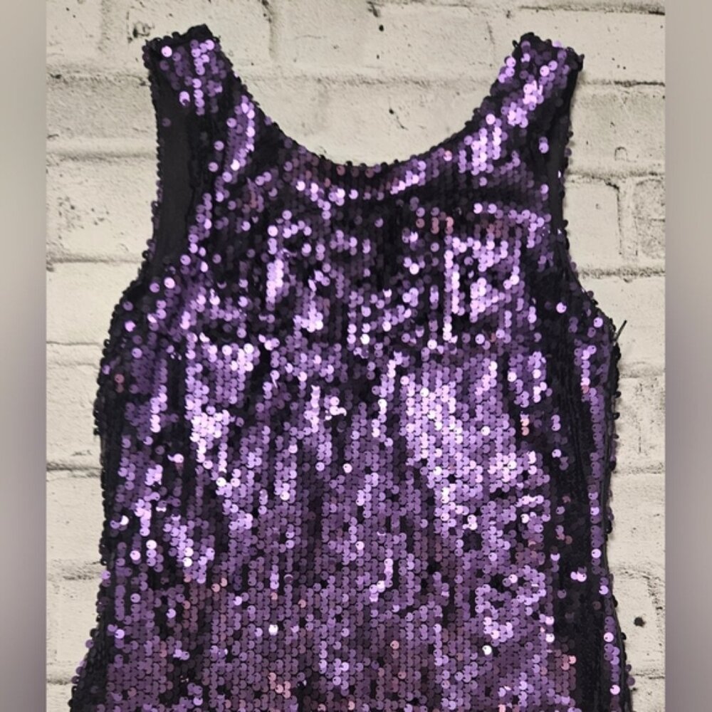 Ricki’s Purple Sequin Cocktail Dress Size 6 Party Sparkle Sleeveless - Picture 4 of 8